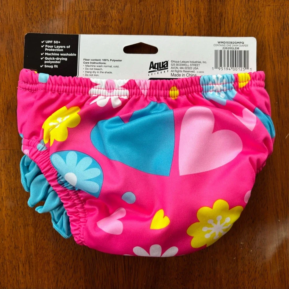 Pink Floral Reusable Swim Diaper